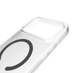 Puro Lite Mag TPU+PC dėklas, suderinamas su MagSafe, skirtas iPhone 17 Pro - Transparent with Gray Ring