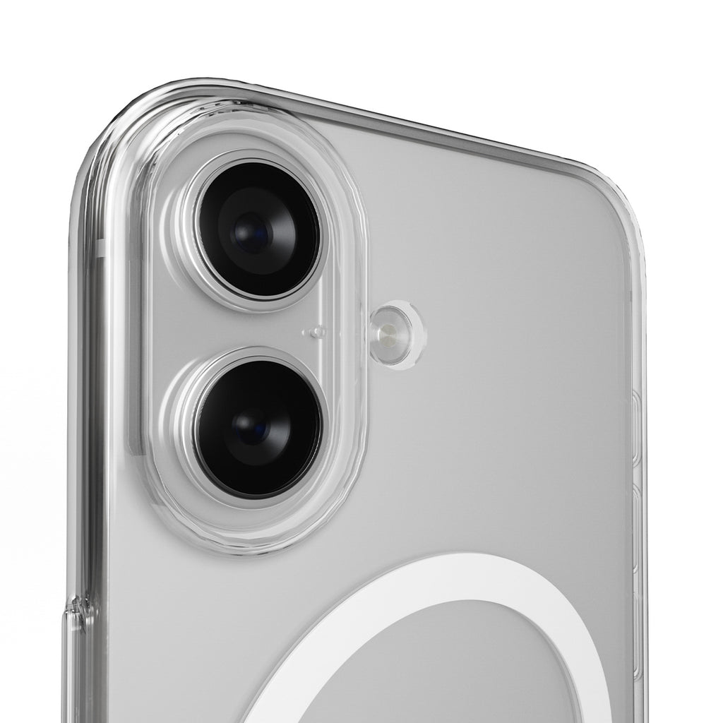 Puro Lite Mag TPU+PC Dėklas, suderinamas su MagSafe, skirtas iPhone 17 - Skaidrus su baltu žiedu