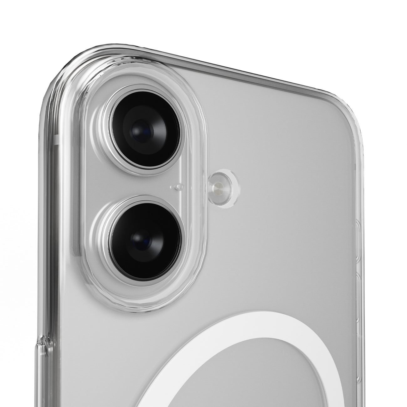 Puro Lite Mag TPU+PC Dėklas, suderinamas su MagSafe, skirtas iPhone 17 - Skaidrus su baltu žiedu