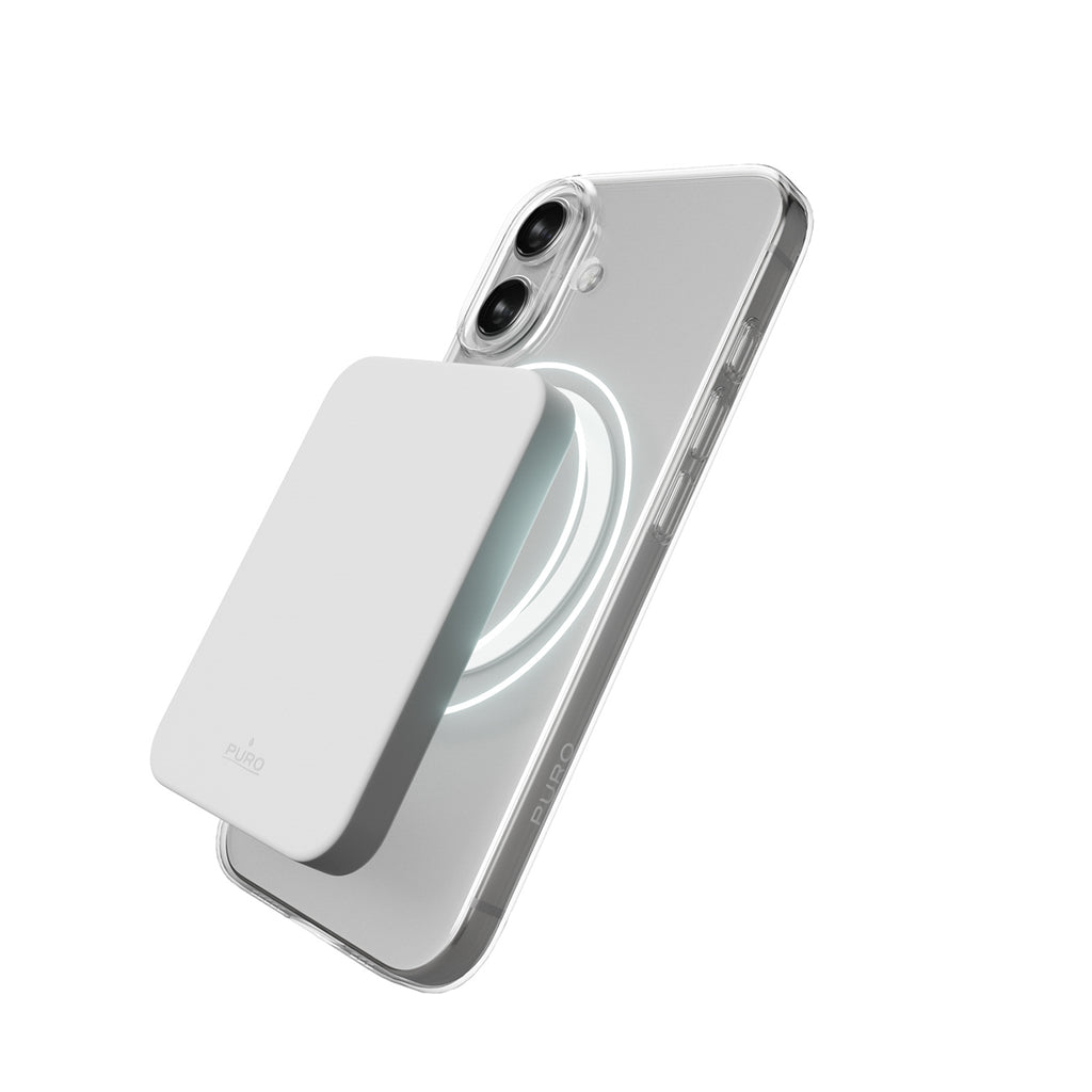 Puro Lite Mag TPU+PC Dėklas, suderinamas su MagSafe, skirtas iPhone 17 - Skaidrus su baltu žiedu