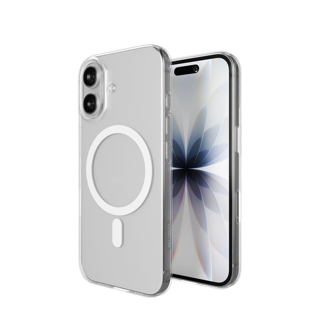 Puro Lite Mag TPU+PC Dėklas, suderinamas su MagSafe, skirtas iPhone 17 - Skaidrus su baltu žiedu