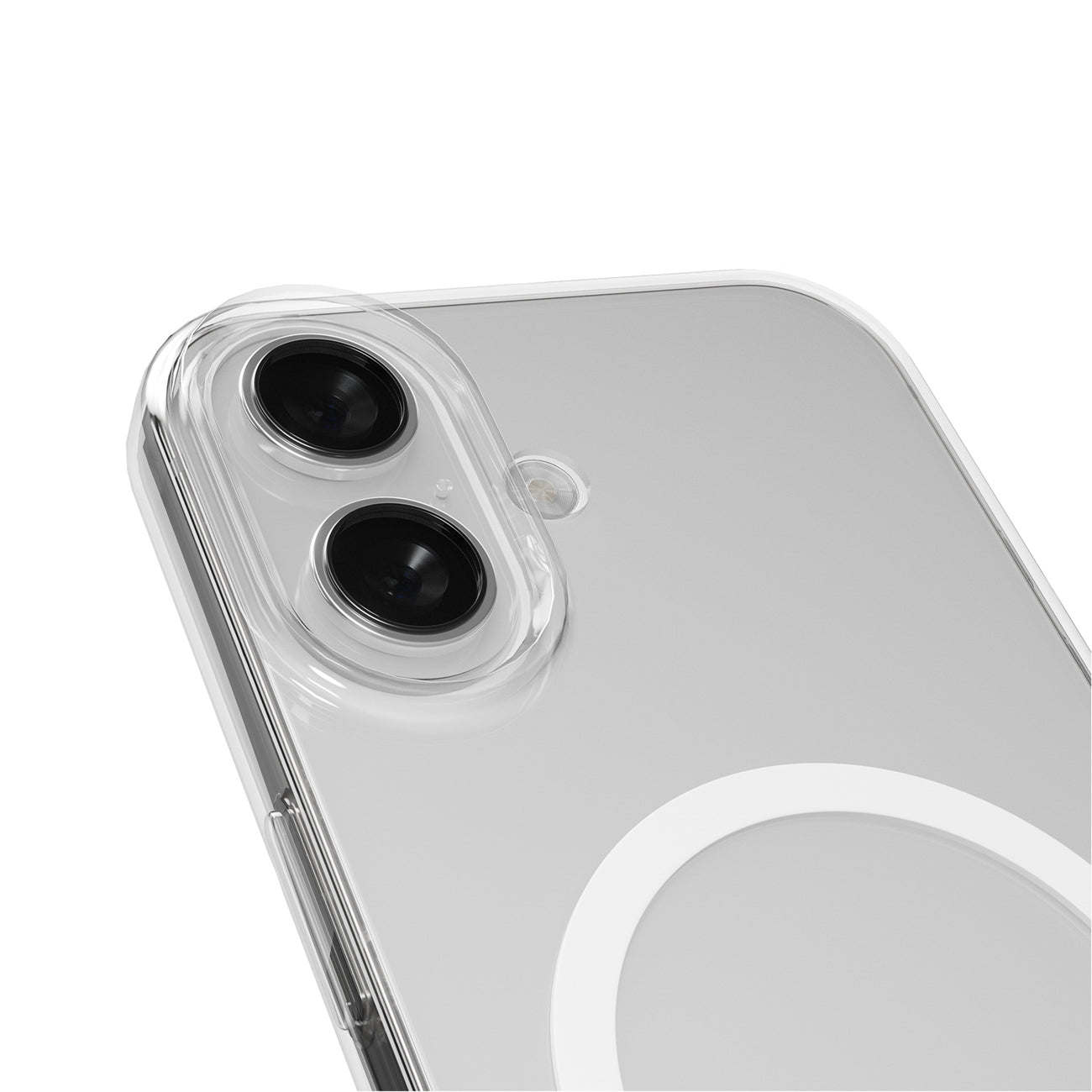 Puro Lite Mag TPU+PC Dėklas, suderinamas su MagSafe, skirtas iPhone 17 - Skaidrus su baltu žiedu