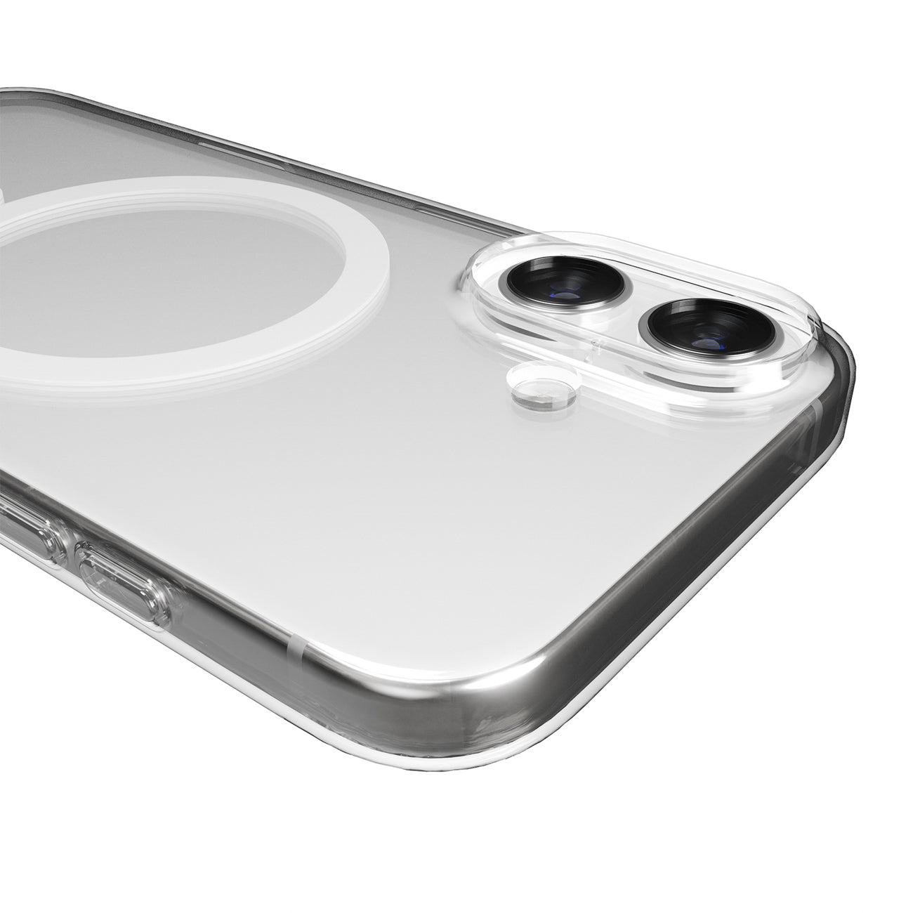 Puro Lite Mag TPU+PC Dėklas, suderinamas su MagSafe, skirtas iPhone 17 - Skaidrus su baltu žiedu
