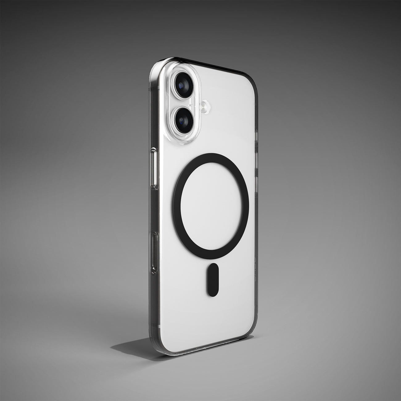 Puro Lite Mag TPU+PC Dėklas, suderinamas su MagSafe, skirtas iPhone 17 - Skaidrus su juodu žiedu