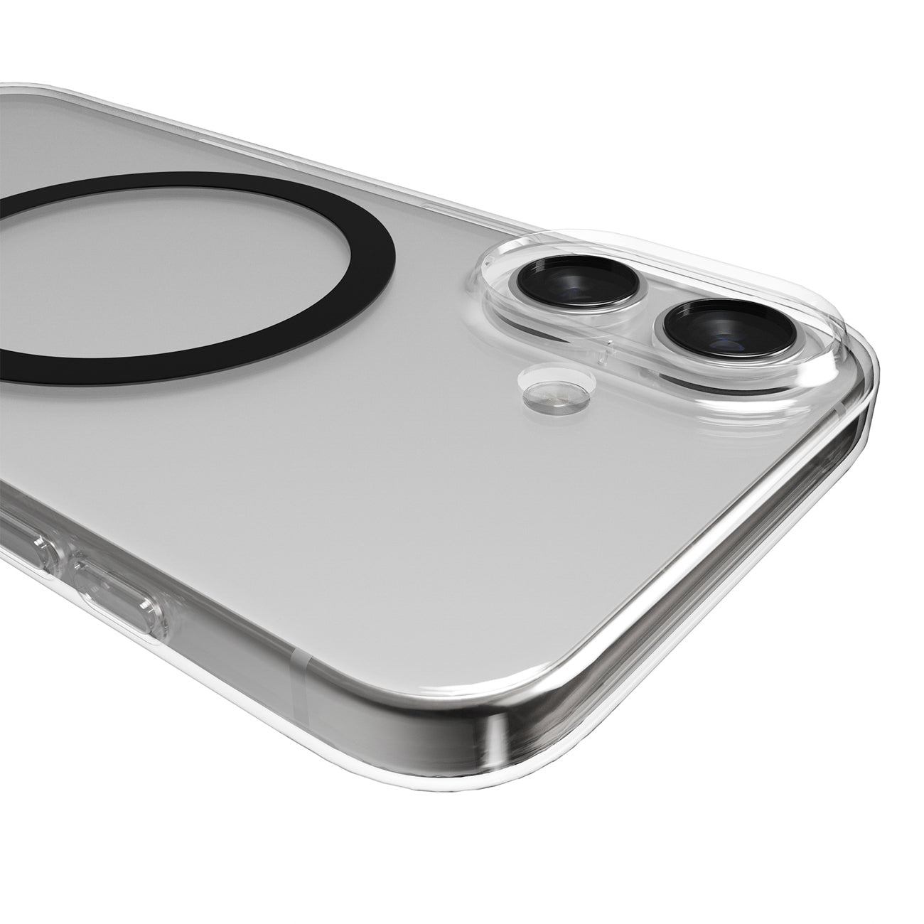 Puro Lite Mag TPU+PC Dėklas, suderinamas su MagSafe, skirtas iPhone 17 - Skaidrus su juodu žiedu