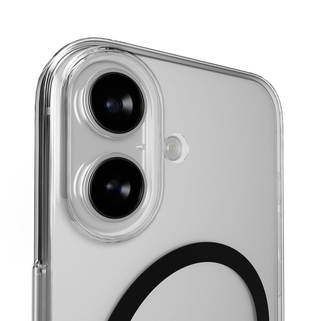 Puro Lite Mag TPU+PC Dėklas, suderinamas su MagSafe, skirtas iPhone 17 - Skaidrus su juodu žiedu