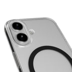 Puro Lite Mag TPU+PC Dėklas, suderinamas su MagSafe, skirtas iPhone 17 - Skaidrus su juodu žiedu