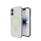 Puro Lite Mag TPU+PC dėklas, suderinamas su MagSafe, skirtas iPhone 17 - Transparent with Green Ring