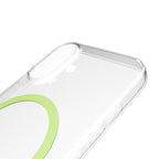 Puro Lite Mag TPU+PC dėklas, suderinamas su MagSafe, skirtas iPhone 17 - Transparent with Green Ring