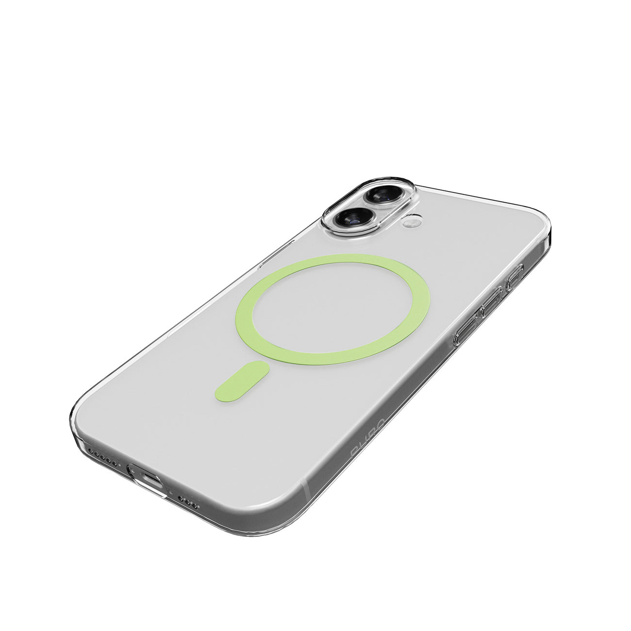 Puro Lite Mag TPU+PC dėklas, suderinamas su MagSafe, skirtas iPhone 17 - Transparent with Green Ring