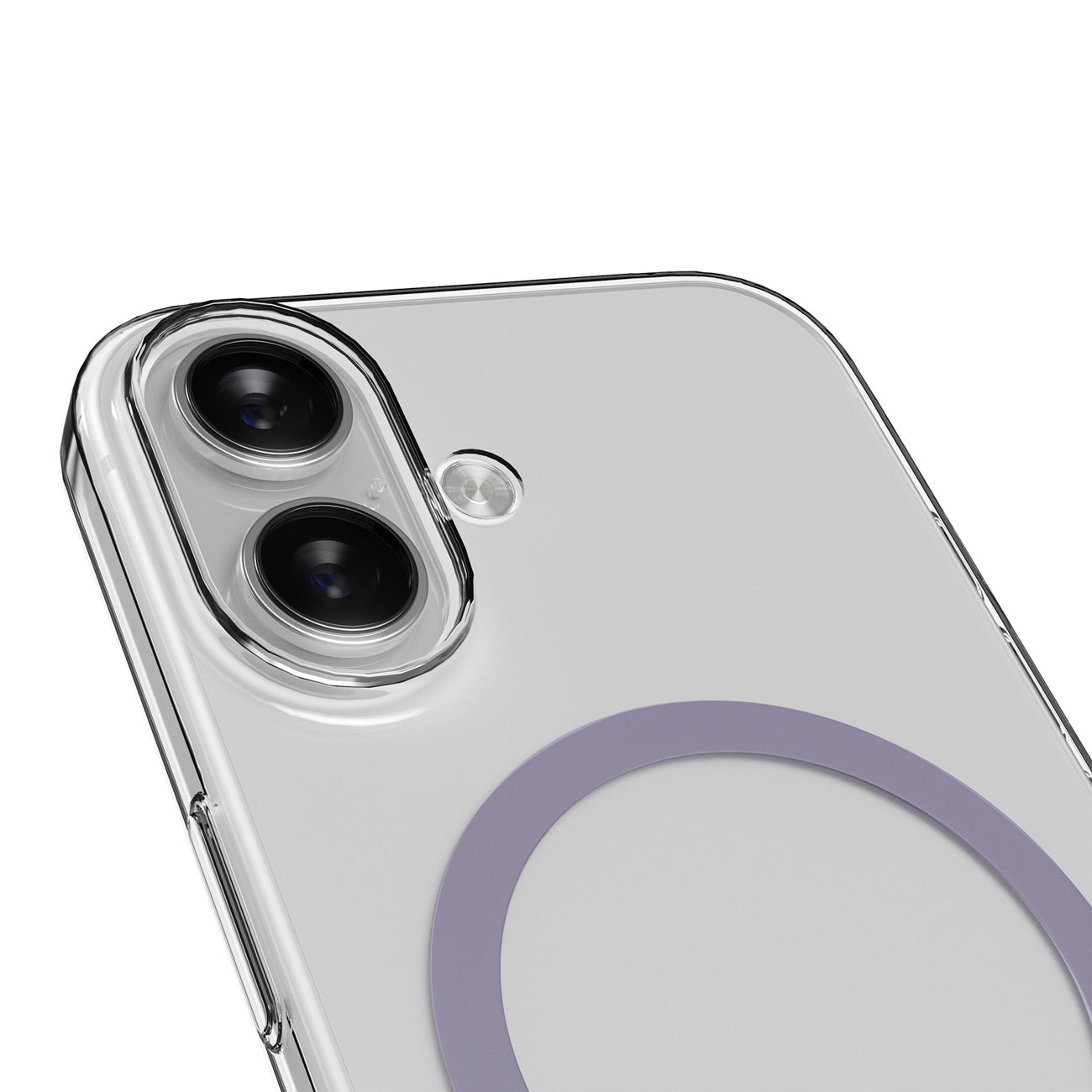 Puro Lite Mag TPU+PC Dėklas, suderinamas su MagSafe, skirtas iPhone 17 - Skaidrus su rožiniu žiedu