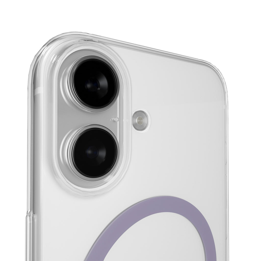 Puro Lite Mag TPU+PC Dėklas, suderinamas su MagSafe, skirtas iPhone 17 - Skaidrus su rožiniu žiedu