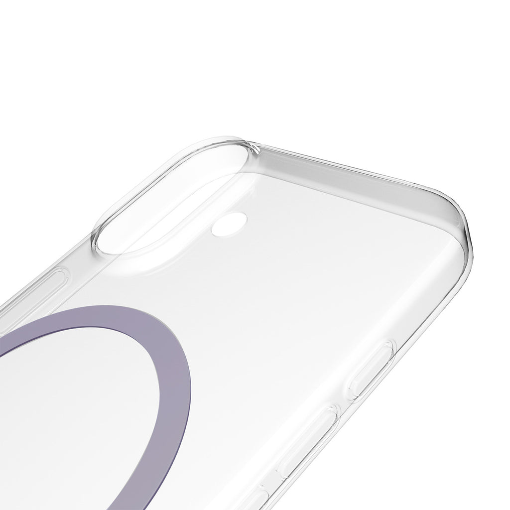 Puro Lite Mag TPU+PC Dėklas, suderinamas su MagSafe, skirtas iPhone 17 - Skaidrus su rožiniu žiedu
