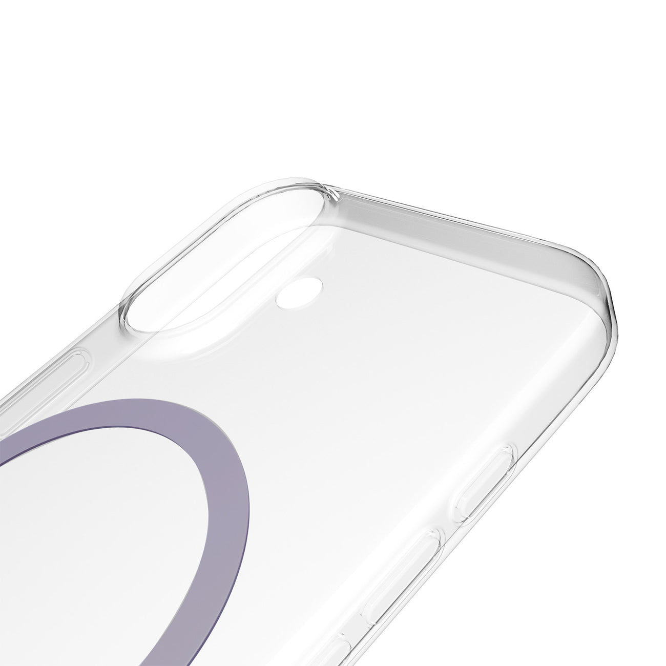 Puro Lite Mag TPU+PC Dėklas, suderinamas su MagSafe, skirtas iPhone 17 - Skaidrus su rožiniu žiedu
