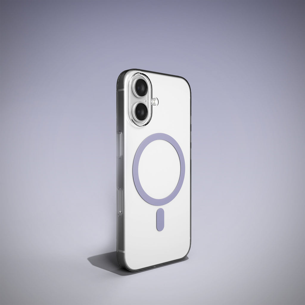 Puro Lite Mag TPU+PC Dėklas, suderinamas su MagSafe, skirtas iPhone 17 - Skaidrus su rožiniu žiedu