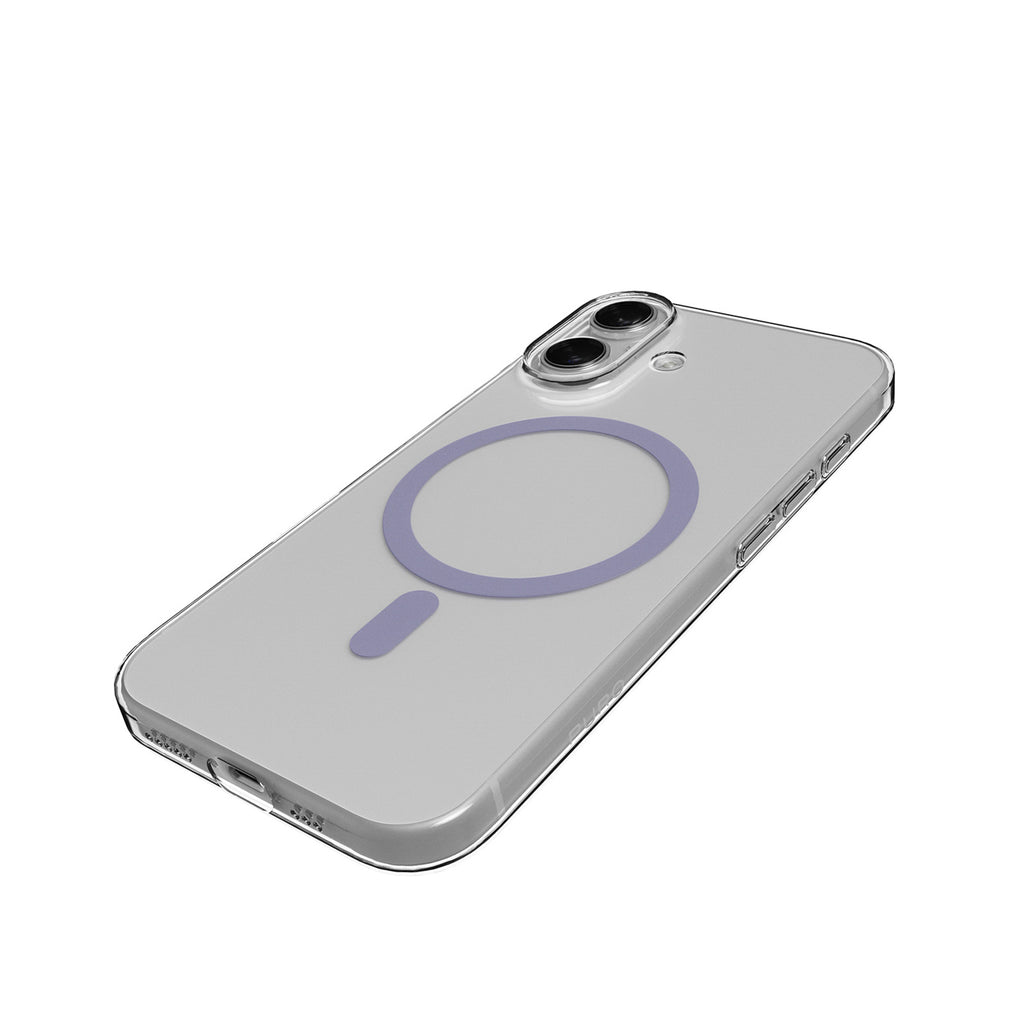 Puro Lite Mag TPU+PC Dėklas, suderinamas su MagSafe, skirtas iPhone 17 - Skaidrus su rožiniu žiedu
