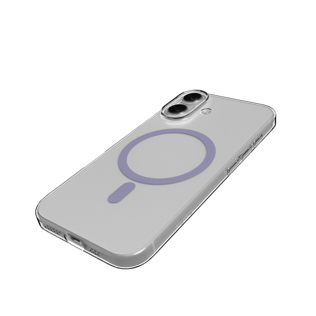 Puro Lite Mag TPU+PC Dėklas, suderinamas su MagSafe, skirtas iPhone 17 - Skaidrus su rožiniu žiedu
