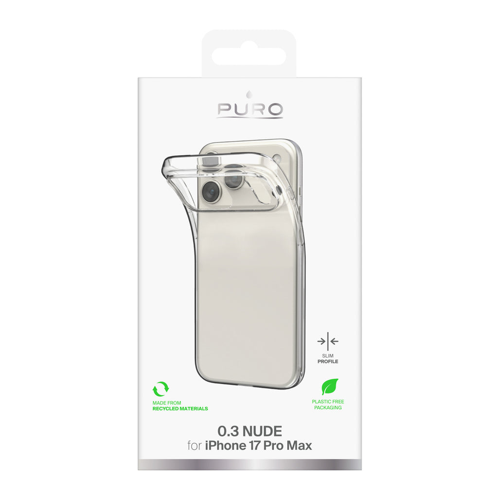 Puro itin plonas TPU dėklas iPhone 17 Pro Max – skaidrus