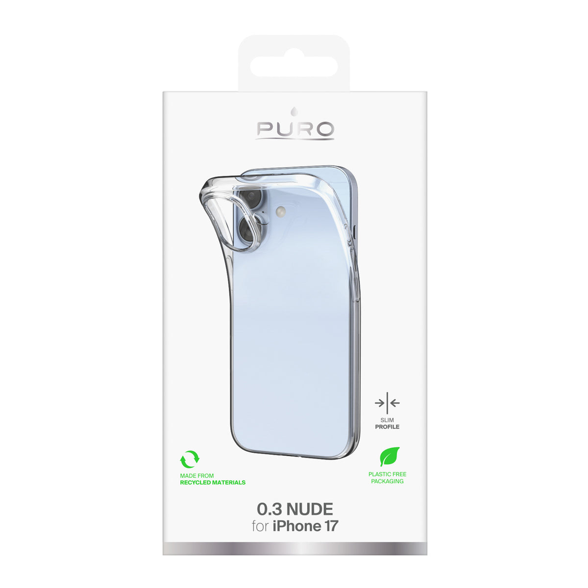 Skaidrus TPU dėklas iPhone 17 – Puro 0.3 Nude