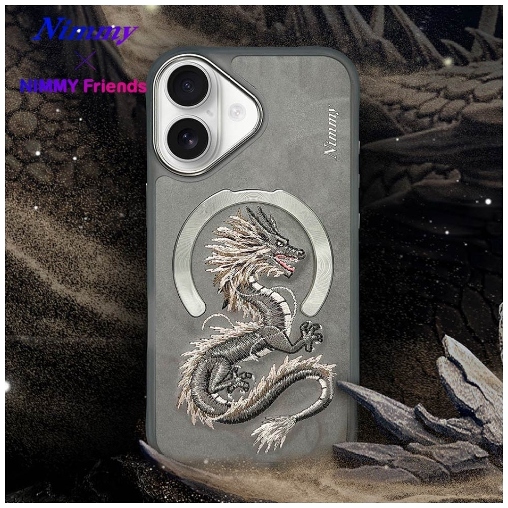 Nimmy Dragon MagSafe iPhone 16 dėklas - Pilkas -- iPhone 16