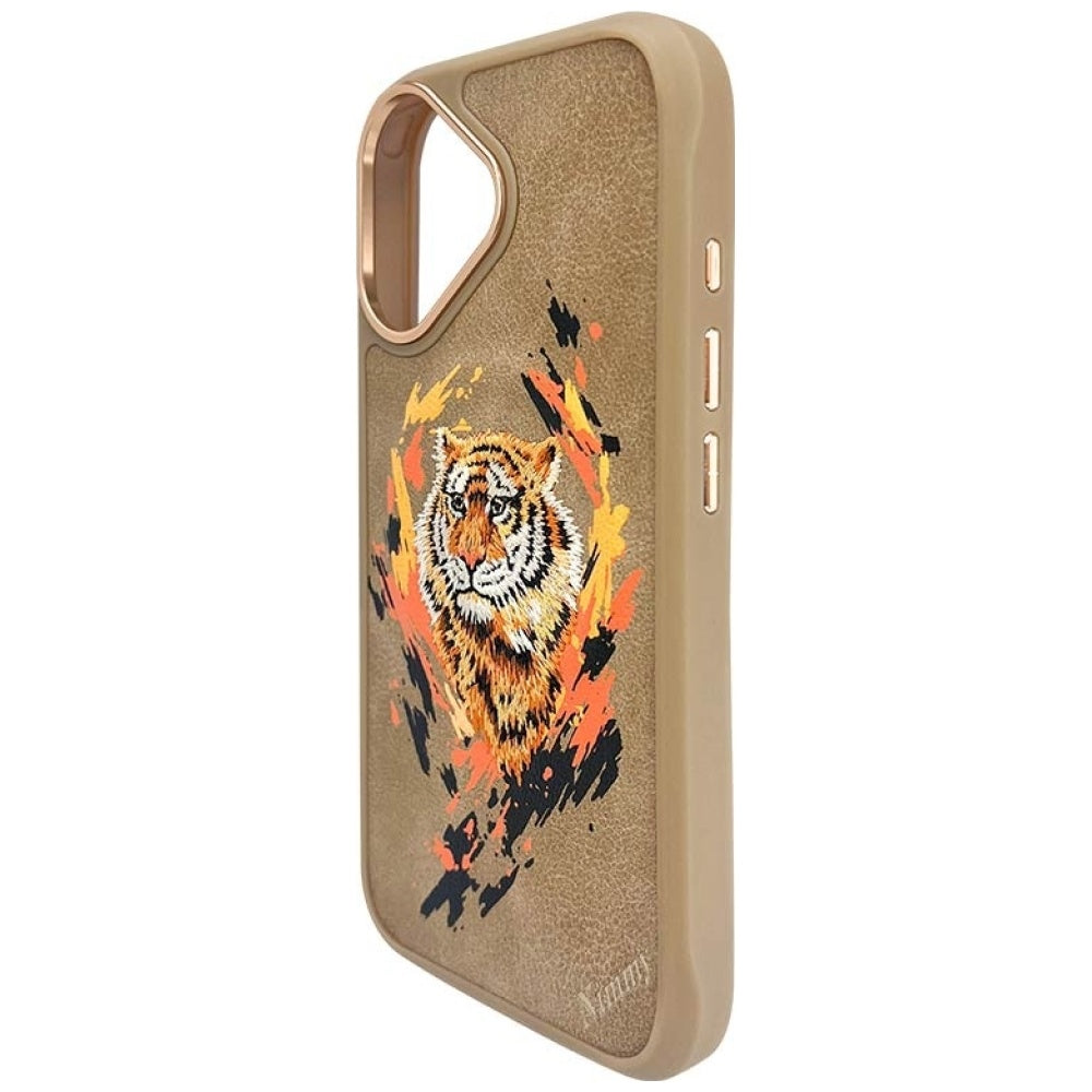Nimmy Tiger MagSafe dėklas iPhone 16 – rudas