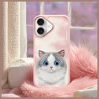 Nimmy Big Eyed Pet 2.0 Cat dėklas iPhone 16 – rožinis