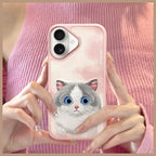 Nimmy Big Eyed Pet 2.0 Cat dėklas iPhone 16 – rožinis