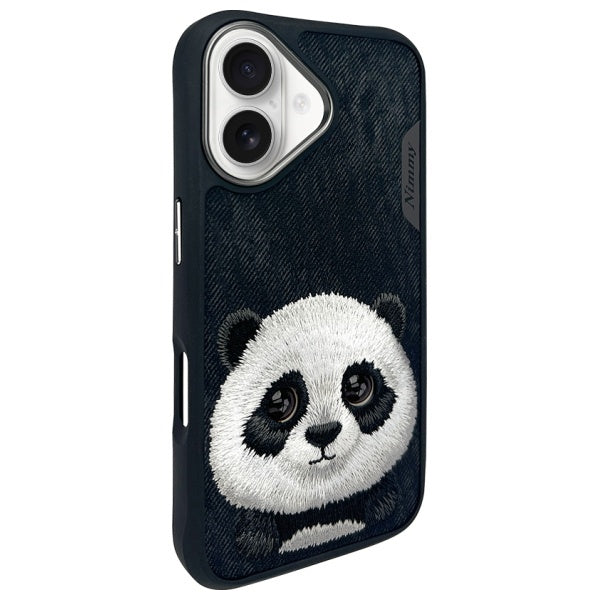 Nimmy Big Eyed Pet 2.0 Panda dėklas iPhone 16 – juodas