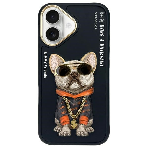 Nimmy Glasses Cool Dog dėklas iPhone 16 6,1" – juodas