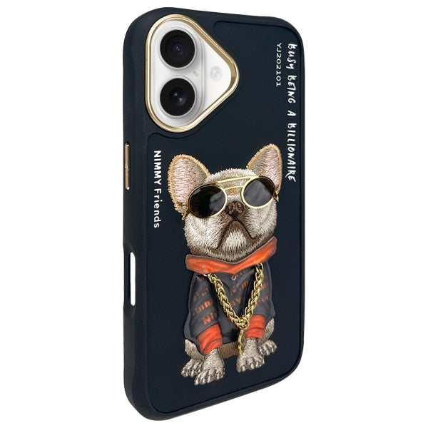 Nimmy Glasses Cool Dog dėklas iPhone 16 6,1" – juodas