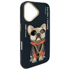Nimmy Glasses Cool Dog dėklas iPhone 16 6,1" – juodas