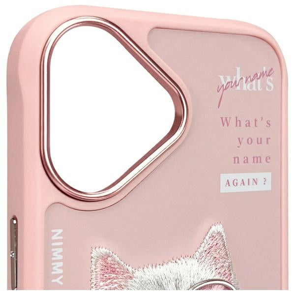 Nimmy dėklas iPhone 16 – rožinis, katinas