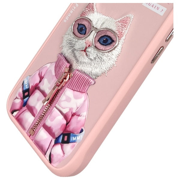 Nimmy dėklas iPhone 16 – rožinis, katinas