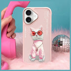 Nimmy iPhone 16 dėklas – rožinis, Cool Cat