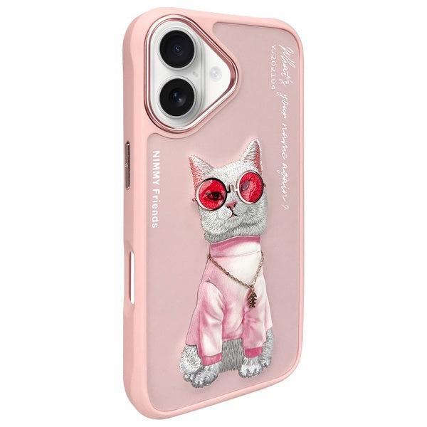Nimmy iPhone 16 dėklas – rožinis, Cool Cat