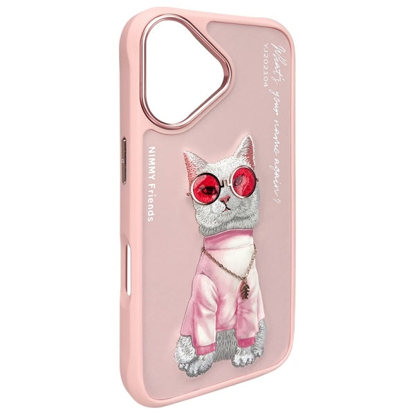 Nimmy iPhone 16 dėklas – rožinis, Cool Cat