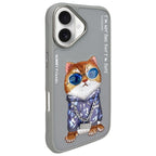 Nimmy Glasses Cool Cat dėklas iPhone 16 – pilkas