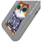 Nimmy Glasses Cool Cat dėklas iPhone 16 – pilkas