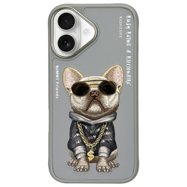 Nimmy Glasses Cool Dog dėklas iPhone 16 – pilkas