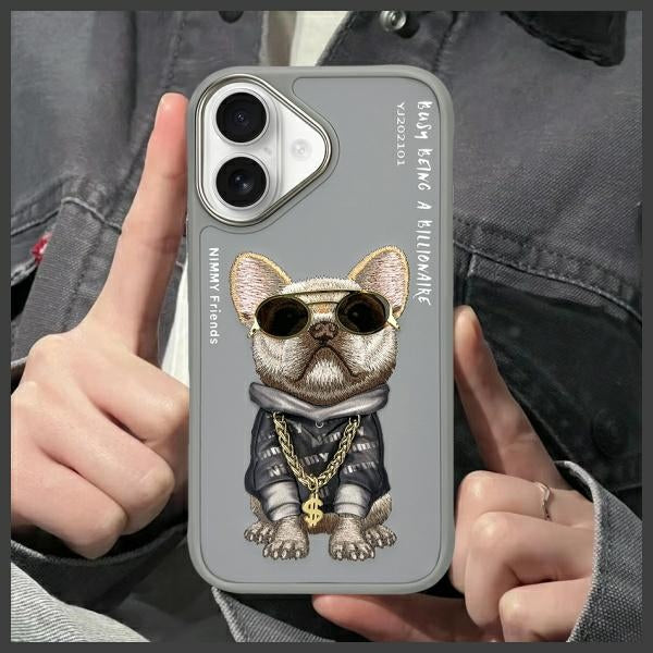 Nimmy Glasses Cool Dog dėklas iPhone 16 – pilkas
