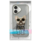 Nimmy Glasses Cool Dog dėklas iPhone 16 – pilkas