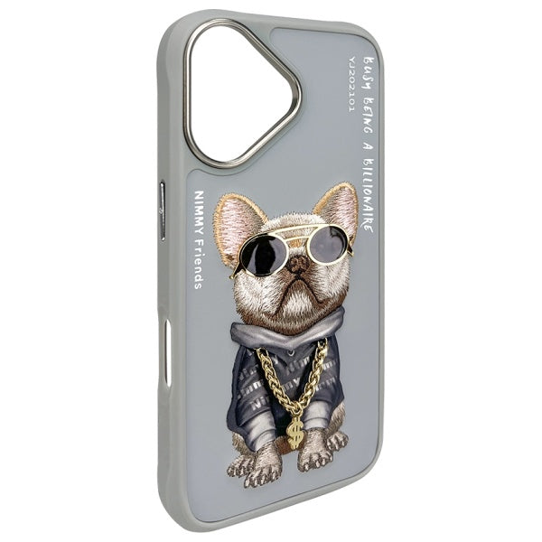 Nimmy Glasses Cool Dog dėklas iPhone 16 – pilkas