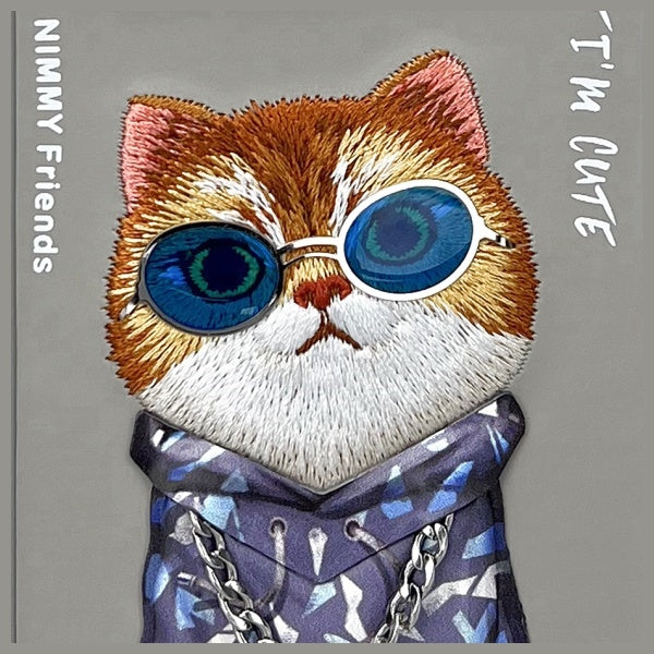 Nimmy Glasses Cool Cat dėklas iPhone 16 Pro – pilkas