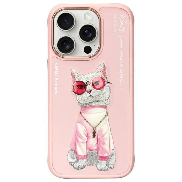 Nimmy dėklas iPhone 16 Pro Max – rožinis „Cool Cat“