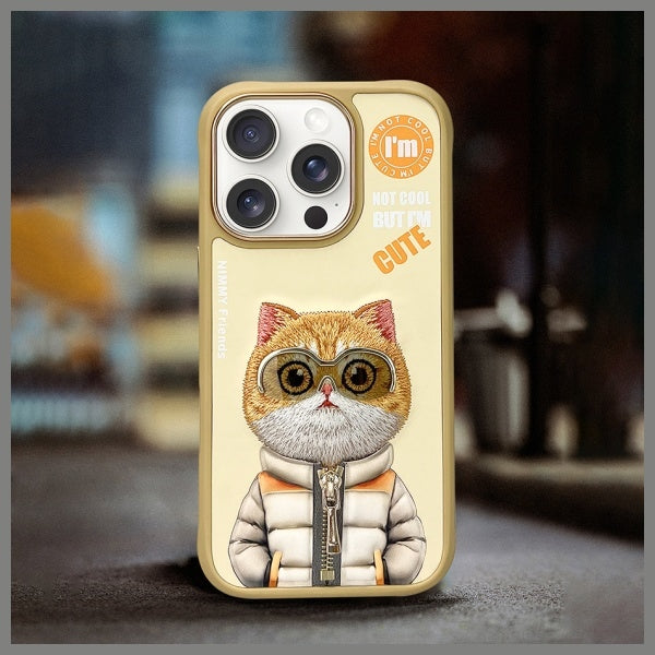 Nimmy Cool&Cute 2.0 Cat dėklas iPhone 16 Pro Max – chaki