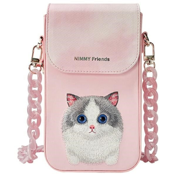 Nimmy 3in1 rinkinys: telefono rankinė, piniginė, dėklas lokatoriui – rožinis -- Cell phone cases and covers