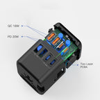 Tech-Protect TA200 EU / UK / US / AU adapteris - juodas -- USB Adapters