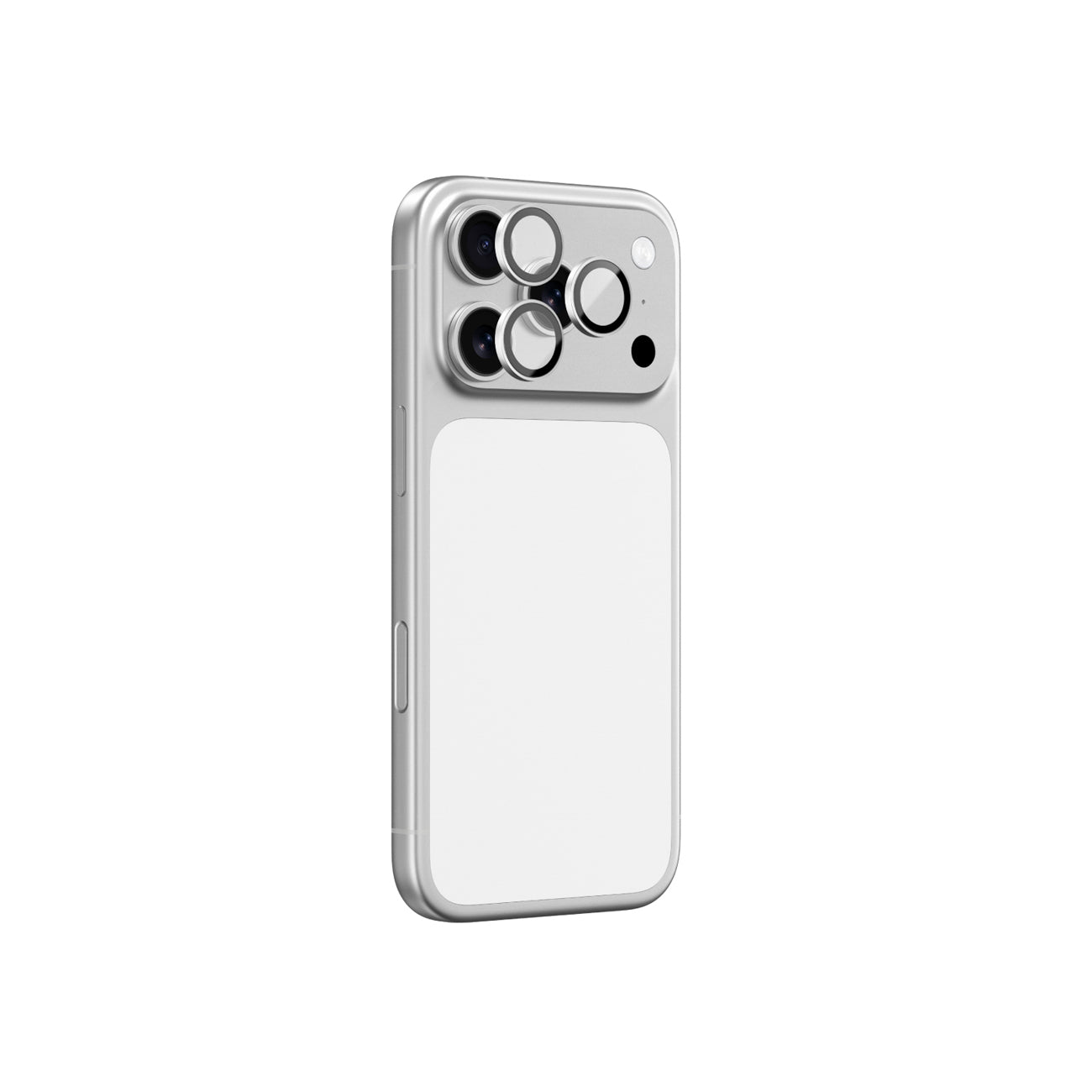 AmazingThing Objektyvo stiklas, skirtas iPhone 17 Pro / Pro Max su sidabriniu aliuminio rėmeliu -- Cell phone tempered glass
