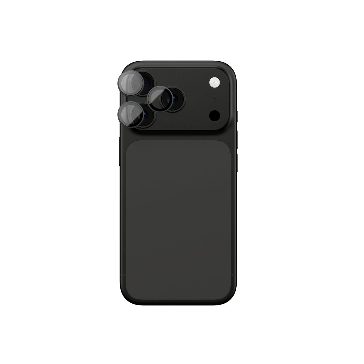 AmazingThing Objektyvo stiklas, skirtas iPhone 17 Pro / Pro Max su pilku aliuminio rėmeliu -- Cell phone tempered glass