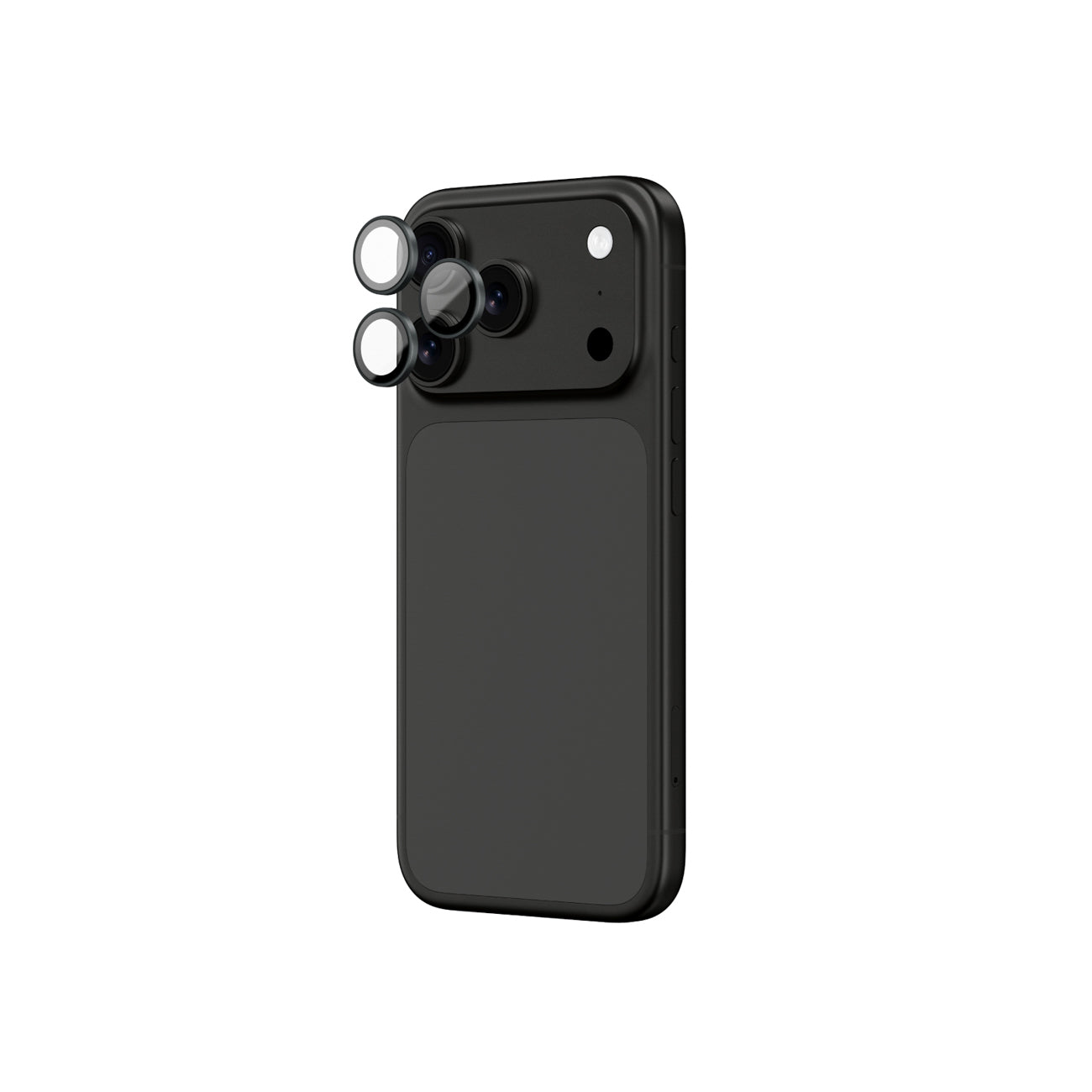 AmazingThing Objektyvo stiklas, skirtas iPhone 17 Pro / Pro Max su pilku aliuminio rėmeliu -- Cell phone tempered glass